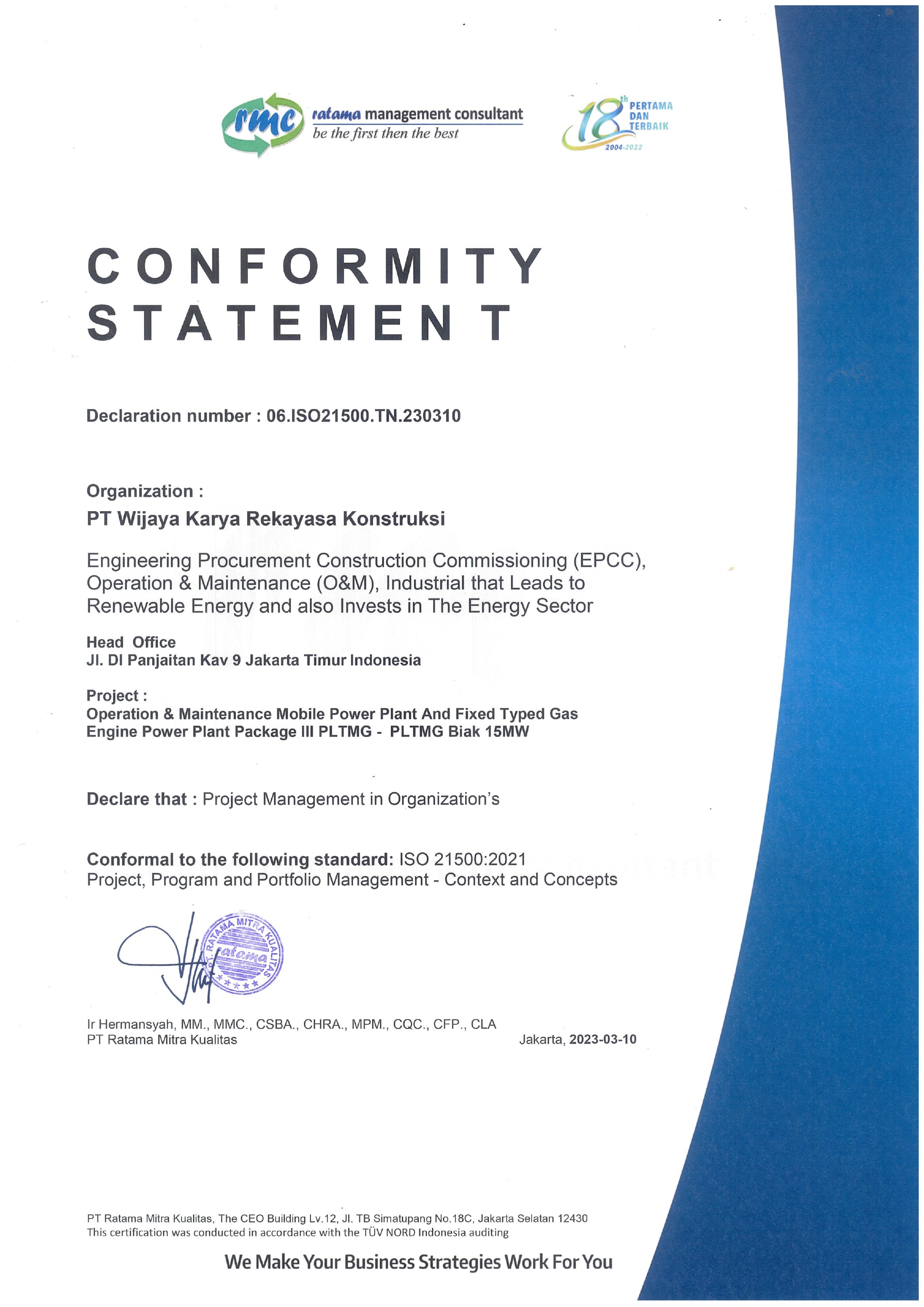 ISO 21500 Biak